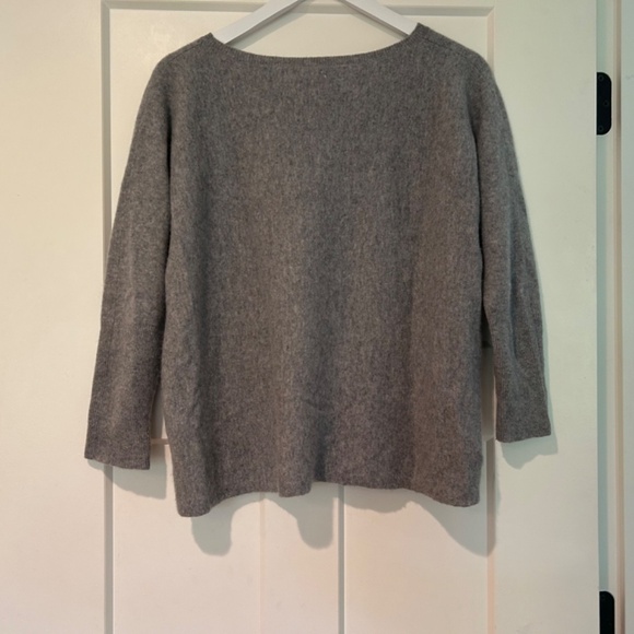 GARNET HILL GRAY WOMEN'S BOAT NECK 3/4 SLEEVE CASHMERE SWEATER SMALL S - Picture 8 of 8